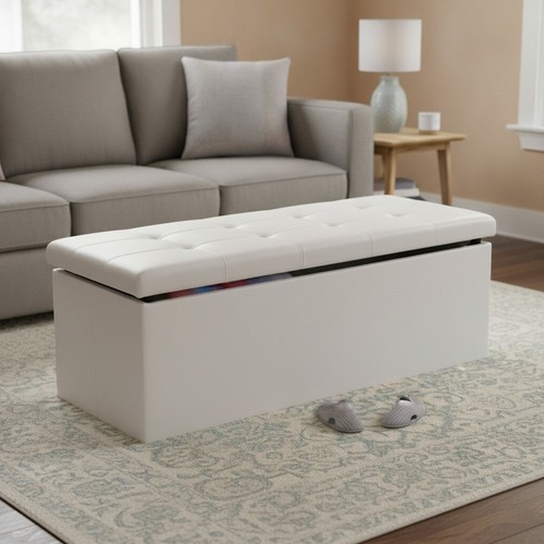 Folding ottoman storage bench - folding,