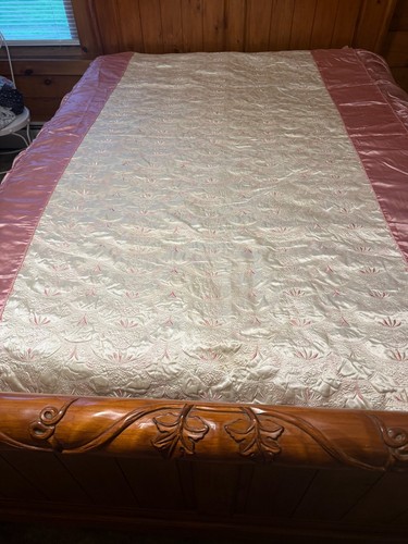 Vtg pink ivory quilted - pink,