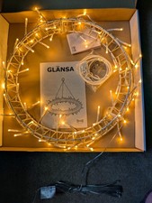IKEA Glansa Ceiling Hanging/Wall Wreath Warm White LED Lights 40cm Christmas