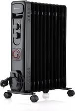 PureMate Oil Filled Radiator, 2500W/2.5KW - 11 Fin - Portable Electric Heater, 3
