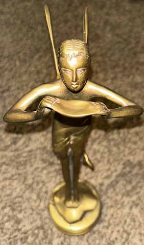 Vintage brass fairy statue - brass,