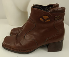 Joe Sanchez Leather Ankle Boots Size 36 Leather Brown Heel: 4.5Cm