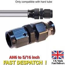 AN-6 BLACK Straight FEMALE SWIVEL to 5/16 8mm HARDLINE TUBE Compression Fitting