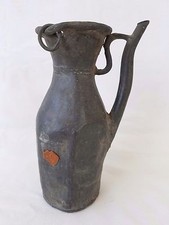 Antique Chinese Archaic Pewter Bottle Form Pitcher w/ Jian Ding Wax Seal 