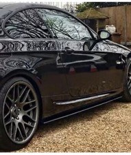 BMW 3 E92/93 M-sport Side Skirt Extensions (2006-2013) gloss black abs plastic