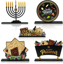 5Pcs Happy Passover Wooden