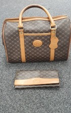 Ladies LUIGI Brown Monogrammed Leather Barrel Bag and Wallet CG BD4 