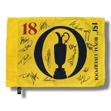 Multi Signed THE OPEN 151st Royal Liverpool Golf Pin Flag - COA & Photo Proof