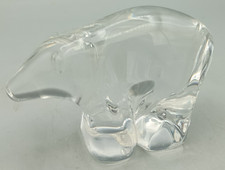 Stolzle Kristall Austria glass Polar Bear paperweight VGC Height 6cm