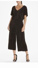 Ladies Black & Gold shimmer jumpsuit size 10 New 
