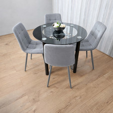 Round Glass Dining Table Set