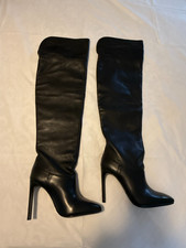New House of Harlow 1960 genuine leather Boots black thigh high sz 7 Brazil