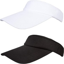 2x Men Women Sun Visor Hat Golf Tennis Beach Cap Adjustable Summer Plain Colour