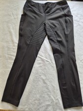 Equetech Black Jodhpurs Uk Xl Horse Riding Breeches, Comfort