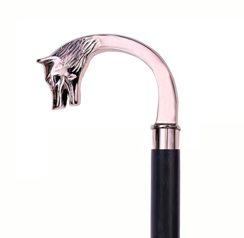 Silver wolf head handle - silver,