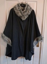 M&S Grey Shawl Wrap Cape With