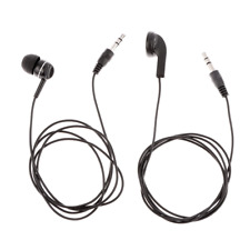 Single Sided Mono Earphone In Ear Earbud Universal Black 50cm 3.5mm Headset