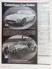 Caterham 'Lotus 7 & TVR' 1974 Sports Cars Print #2 - Original Auto Advert