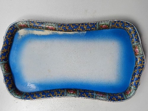 Antique blue decorative plate - antique,