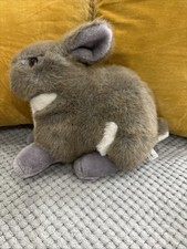 Super Toys Bunny Rabbit Soft Plush Toy Brown & Grey Realistic Cute 12” X 11”