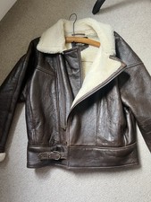 Vintage Brown Leather Flying Jacket, Pilots Jacket Shearling Jacket Extra Large