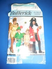 1992 Butterick 6303 Halloween Costume Peter Pan Captain Hook Tinkerbell all size