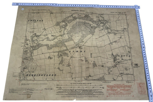 Vintage suffolk map ashby - suffolk,