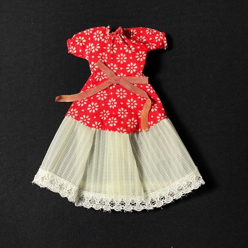 Red cotton floral dress white