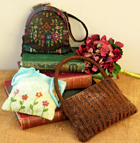 Vintage bags bead beaded - beaded,