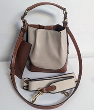 ZARA Canvas Bucket Bag Shoulder Crossbody Bag with  2 Detachable Straps