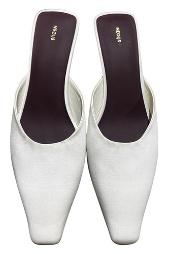 Neous white satin - neous, heel