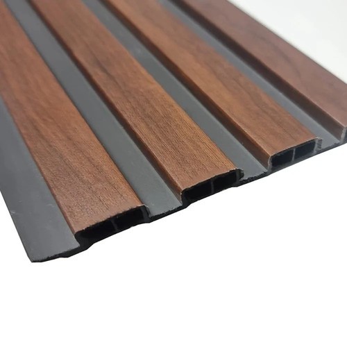 Dark oak wpc slatted wall - dark,