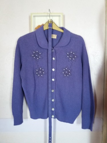 1950s vintage purple beaded