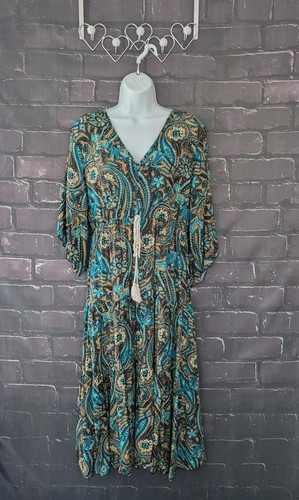 Boho paisley print midi dress