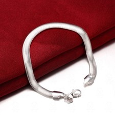 925 Silver plated Flat Snake