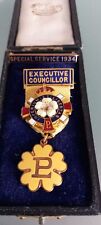 3 PRIMROSE LEAGUE ENAMEL MEDAL BADGES EXECUTIVE COUNCILLOR Special Service 1934 