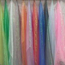 Iridescent Rainbow Crinkle Organza Fabric - 11 colours See Description for width