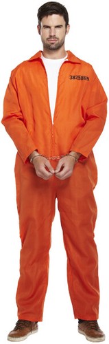 Men orange prisoner overalls - men's,