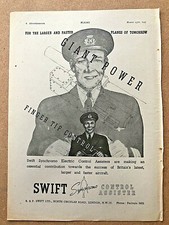 1947 Aircraft Advert SWIFT SYNCHROMO ELECTRIC CONTROL ASSISTERS GIANT POWER