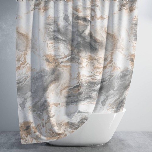 Bathroom fabric shower curtain - bathroom,