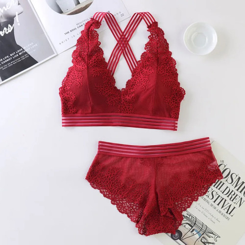 Deep lace bras - v,