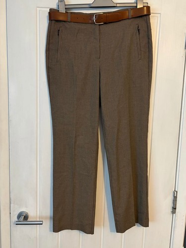 Brown houndstooth pleated - m&s,