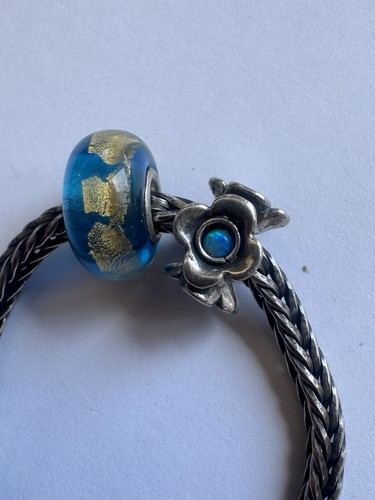 Elran silver flower - silver, opal