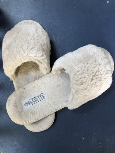 Ladies cream fluffy slider - ladies,