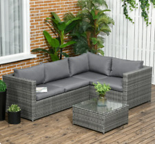 Corner Rattan Sofa Conservatory Lounge Set Garden Coffee Table Wicker Furniture