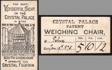 Crystal Palace 1875 Patent Weighing Chair Ticket & Camera Obscura Advertisement