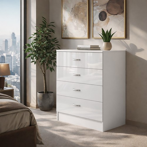 Chest high gloss drawers - of,