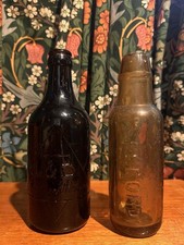 Vintage Antique Glass Bottles 1800’s With Branding