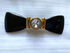 Vintage Lucite & Rhinestone Bow Tie Brooch Mid 20th Century