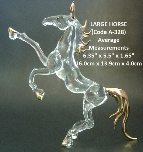 Large blown glass horse - large,